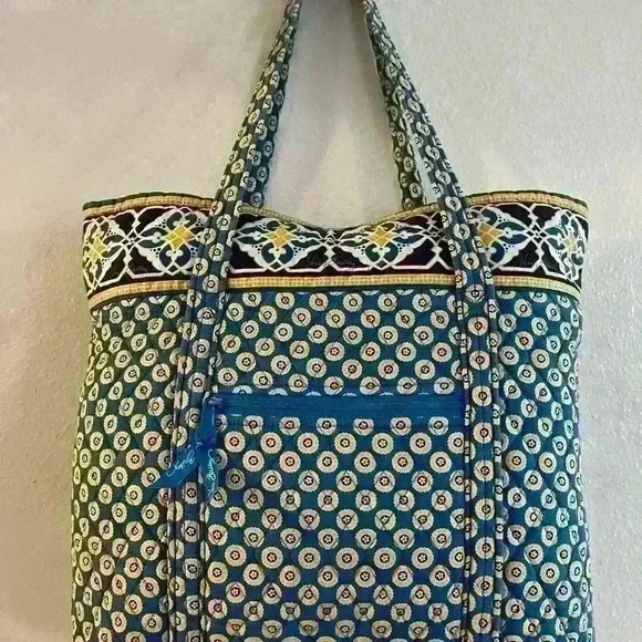 Vera Bradley Blue Cotton Tote - Picture 3 of 5